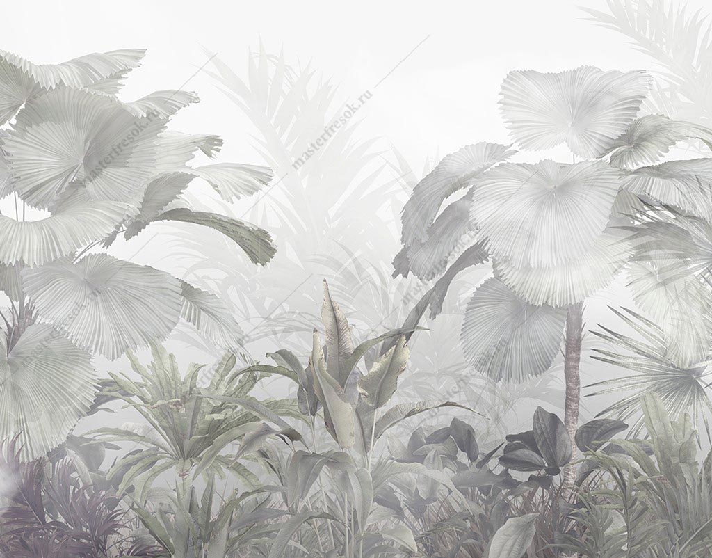 Фотообои Тропический лес серый