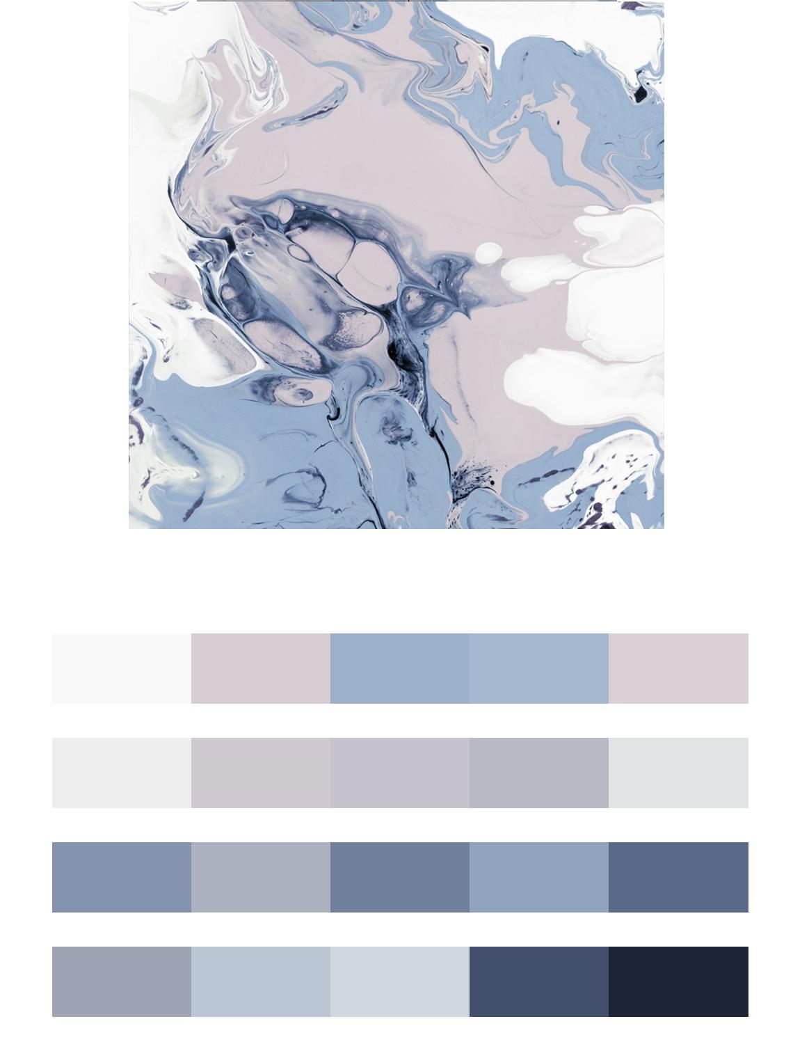 Сине-белая абстрактная живопись цвета